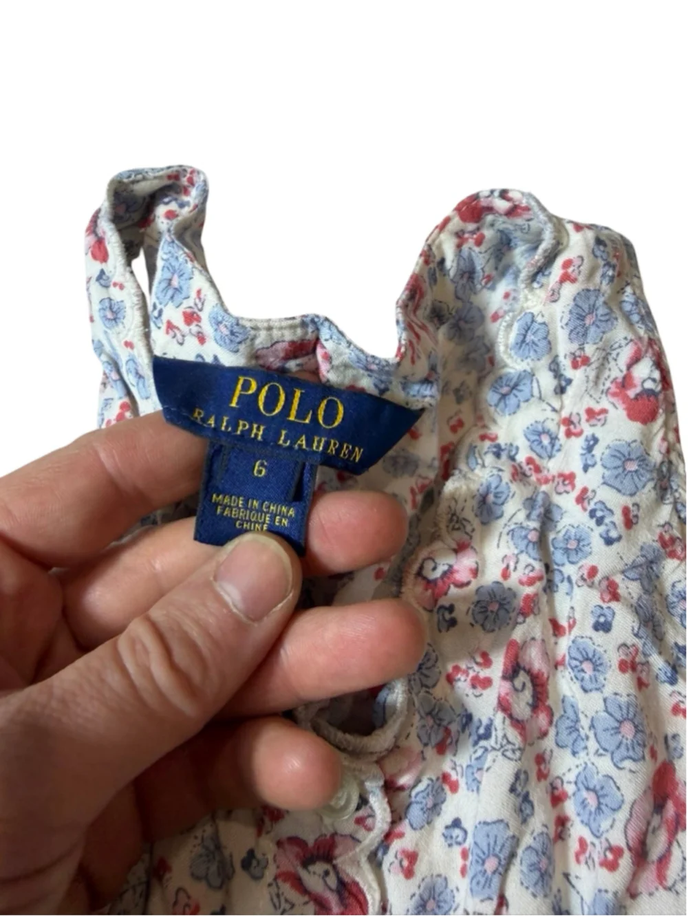 Polo Ralph Lauren Girls 6 Floral Cotton Button Front Dress Cottagecore